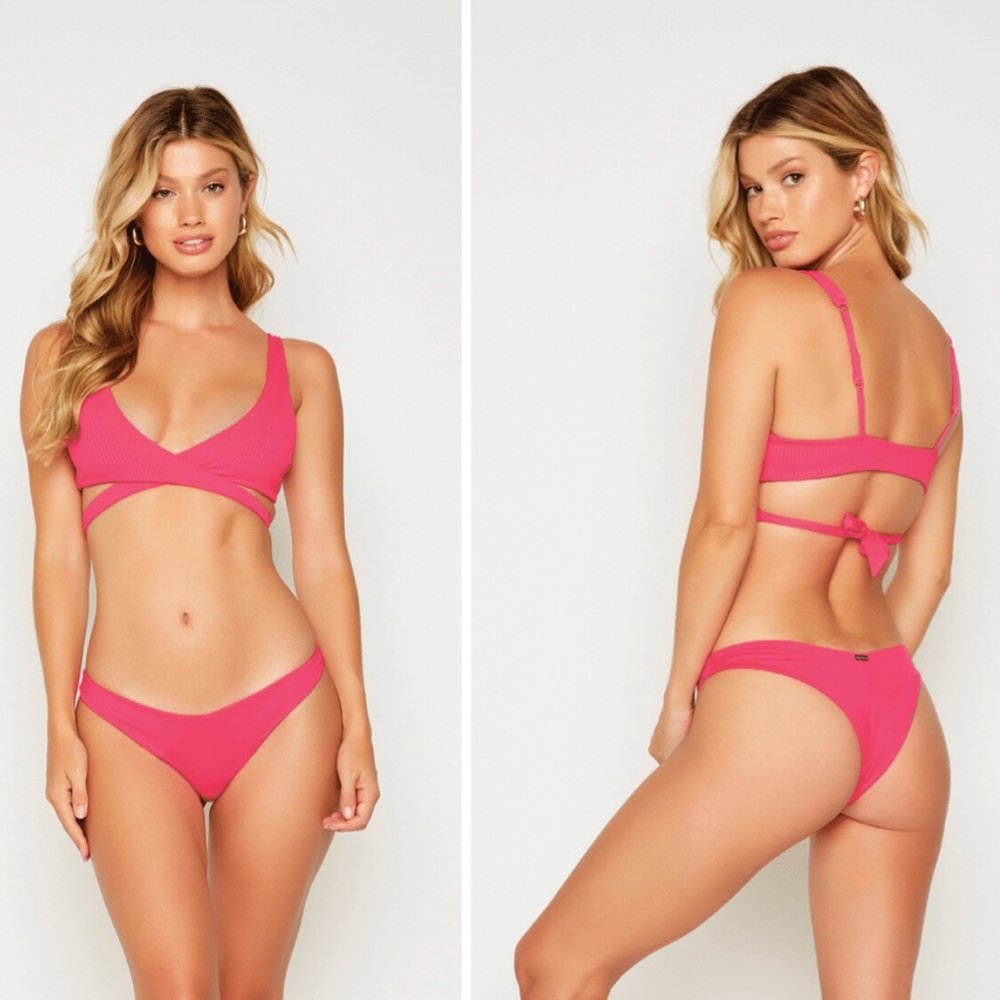 Beach bunny Pink skylar wrap top